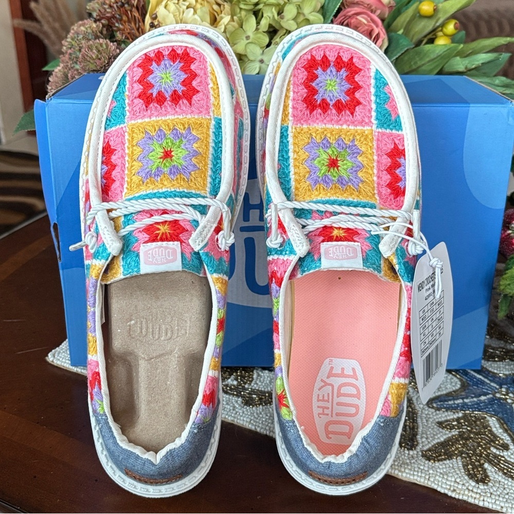 Hey Dude Women's Multi-Color Crochet Slip-On Shoes - Picture 2 of 12